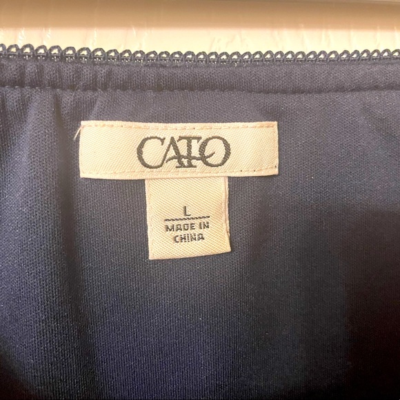 Lightweight lined skirt in navy and off white - Picture 4 of 5